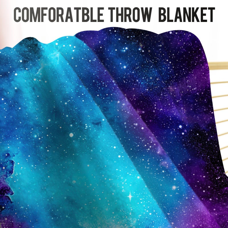 Levens Space Galaxy Blanket Gifts for Kids Adults, 60"x50" Space Blanket Science Fiction Print Birthday Christmas Spaces Themed Gifts for Women Girls Boys, Soft Cozy Flannel Galaxy Room Decor Throw - Image 3